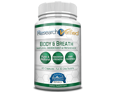 Research Verified Body & Breath Natural Deodorant Freshener Supplement