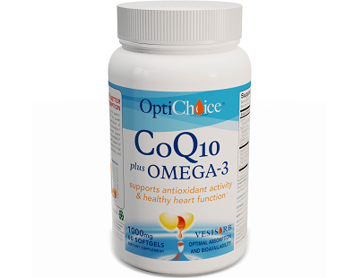 OptiChoice CoQ10 Plus Omega-3 for Health & Well-Being